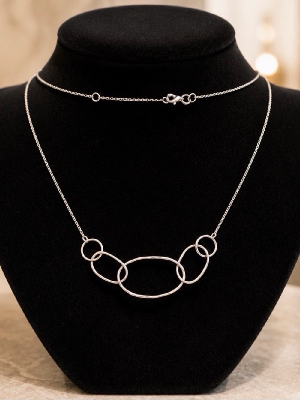 Delicate 925 Sterling Silver necklace with 3 Adjustability Stations